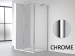 Paroi de douche battante, pour receveur de douche pentagonale L. 90 à 220 cm, Hauteur 150 à 220 cm Fabrication sur mesure Verre de sécurité et traité anti-calcaire Garantie 5 ans